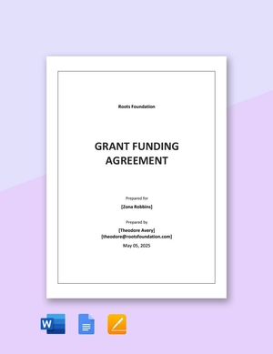 Grant Funding Agreement Template