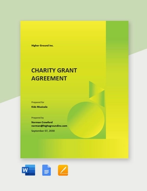 Charity Grant Agreement Template