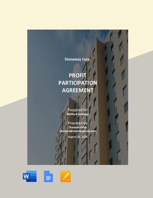 Profit Participation Agreement Template