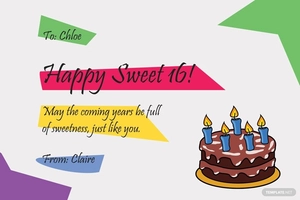 Happy 16th Birthday Card Template