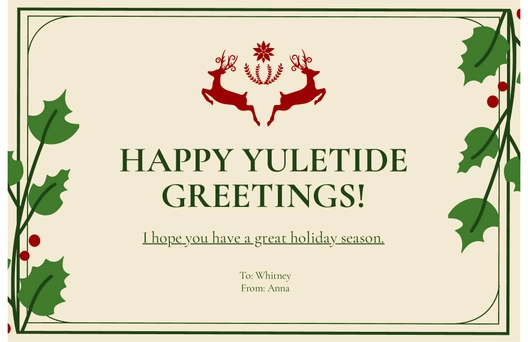 Vintage Holiday Postcard Template