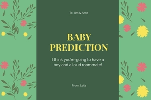 Funny Baby Prediction Card Template