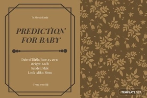 Rustic Baby Prediction Card Template