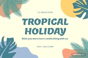 Beach Holiday Postcard Template