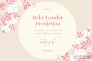 Floral Baby Prediction Card Template
