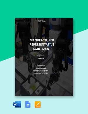 Manufacturer Representative Agreement Template