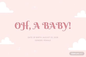 Modern Baby Prediction Card Template