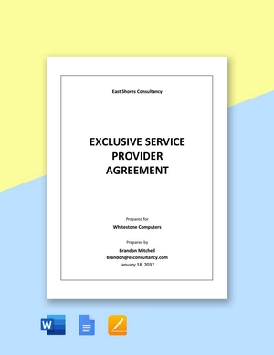 Exclusive Service Provider Agreement Template