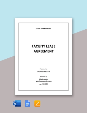 Facility Lease Agreement Template
