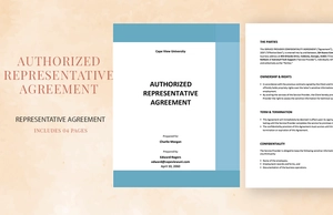 Authorized Representative Agreement Template Authorized Representative Agreement Template