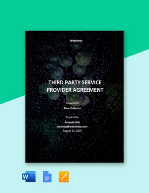 Third Party Service Provider Agreement Template