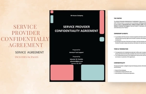 Service Provider Confidentiality Agreement Template