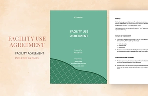 Facility Use Agreement Template Facility Use Agreement Template