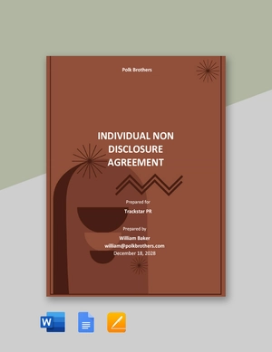 Individual Non Disclosure Agreement Template