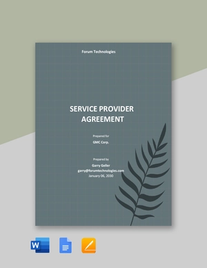 Service Provider Agreement Template