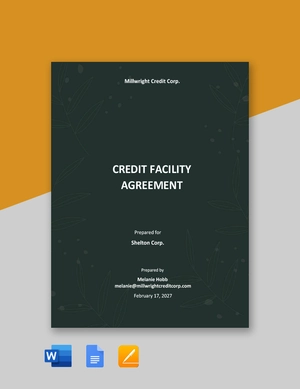 Credit Facility Agreement Template