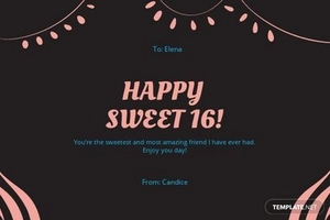 Sweet 16 Birthday Card Template For Friend
