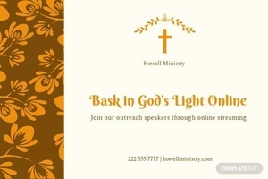 Online Church Service Postcard Template