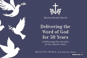Church Anniversary Postcard Template