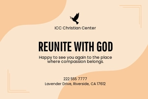 Welcome Back To Church Postcard Template