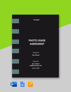 Photo Usage Agreement Template
