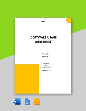 Software Usage Agreement Template