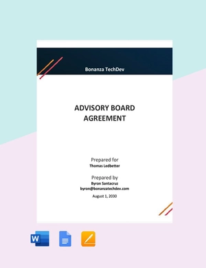 Advisory Board Agreement Template