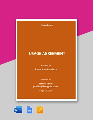 Usage Agreement Template