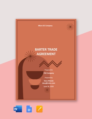 Barter Trade Agreement Template Barter Trade Agreement Template