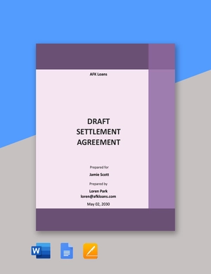 Draft Settlement Agreement Template
