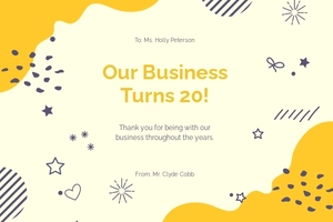 Company Anniversary Greeting Card Template