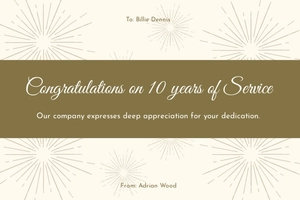 Work Anniversary Greeting Card Template