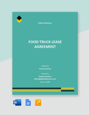 Food Truck Lease Agreement Template