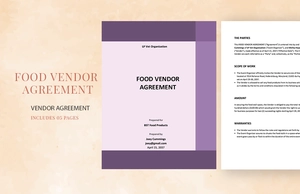 Food Vendor Agreement Template