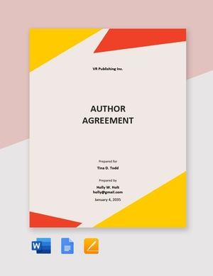 Sample Author Agreement Template
