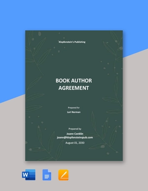 Book Author Agreement Template