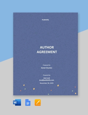 Author Agreement Template
