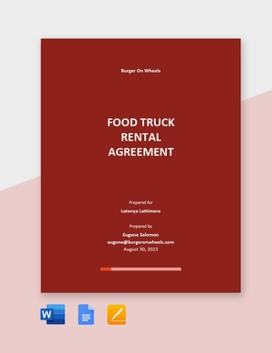 Food Truck Rental Agreement Template