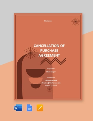 Cancellation Of Purchase Agreement Template