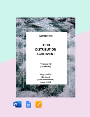 Food Distribution Agreement Template Food Distribution Agreement Template