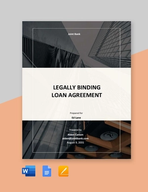 Legally Binding Loan Agreement Template