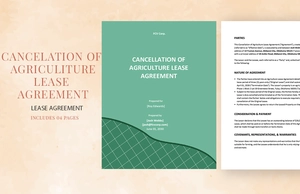 Cancellation of Agriculture Lease Agreement Template