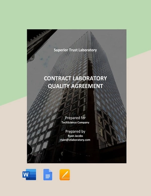 Contract Laboratory Quality Agreement Template