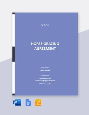 Horse Grazing Agreement Template Horse Grazing Agreement Template