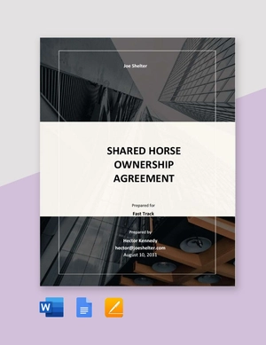 Shared Horse Ownership Agreement Template Shared Horse Ownership Agreement Template