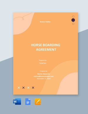 Horse Boarding Agreement Template Horse Boarding Agreement Template