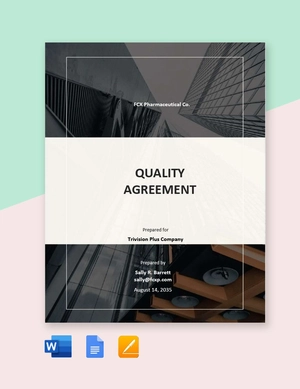 Simple Quality Agreement Template