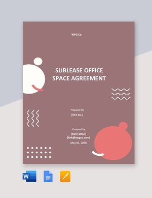 Sublease Office Space Agreement Template