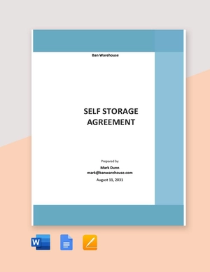 Self Storage Rental Agreement Template