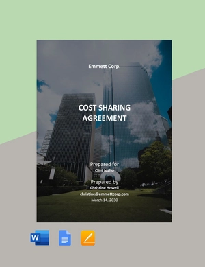 Cost Sharing Agreement Template